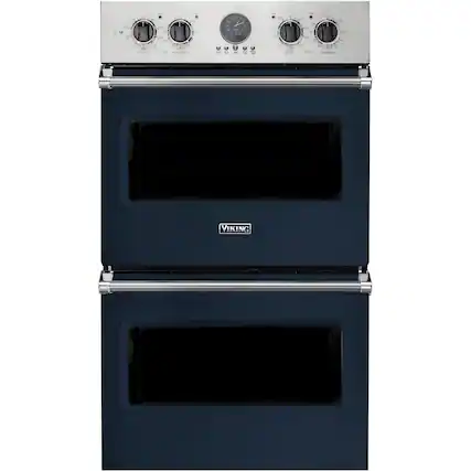 Front. Viking - Professional 5 Series 30" Built-In Double Electric Convection Wall Oven - Blue.