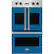 Front. Viking - Professional 7 Series 30" Built-In Double Electric Convection Wall Oven - Alluvial Blue.