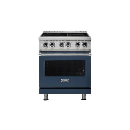 Viking - Professional 5 Series 4.7 Cu. Ft. Freestanding Electric Induction True Convection Range with Self-Cleaning - Slate Blue