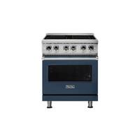 Viking - Professional 5 Series 4.7 Cu. Ft. Freestanding Electric Induction True Convection Range with Self-Cleaning - Slate Blue - Front_Standard