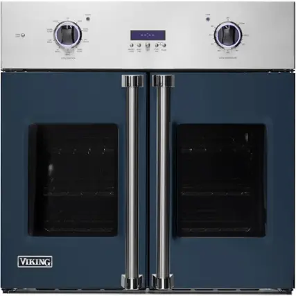 Front. Viking - Professional 7 Series 30" Built-In Single Electric Convection Oven - Slate Blue.