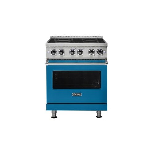 Viking – Professional 5 Series 4.7 Cu. Ft. Freestanding Electric True Convection Range with Self-Cleaning – Alluvial Blue