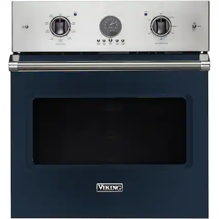 Front. Viking - Professional 5 Series 27" Built-In Single Electric Convection Oven - Slate Blue.