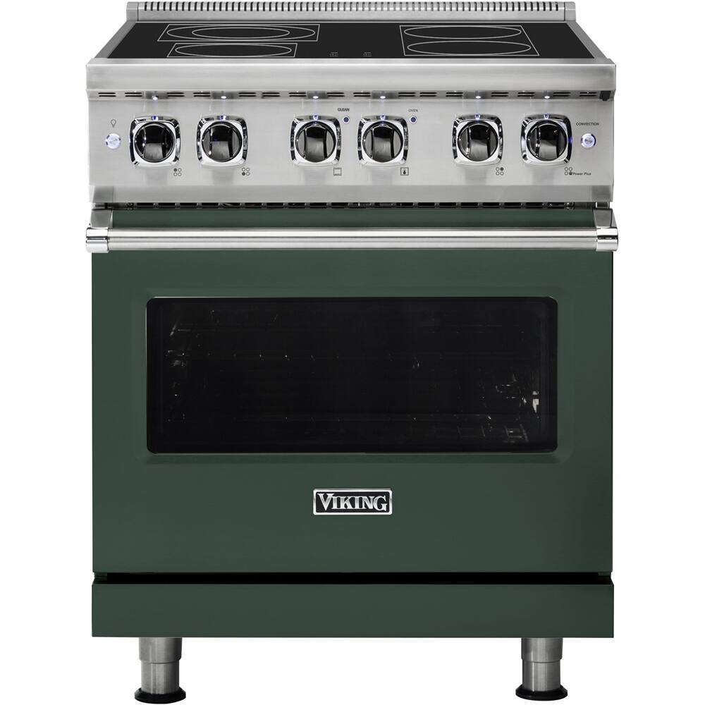 Viking - Professional 5 Series 4.7 Cu. Ft. Freestanding Electric True Convection Range with Self-Cleaning - Blackforest Green - Front_Zoom