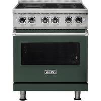 Viking - Professional 5 Series 4.7 Cu. Ft. Freestanding Electric True Convection Range with Self-Cleaning - Blackforest Green - Front_Zoom