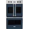 Front. Viking - Professional 7 Series 30" Built-In Double Electric Convection Wall Oven - Blue.