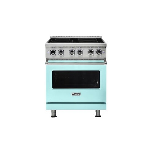Viking - Professional 5 Series 4.7 Cu. Ft. Freestanding Electric Induction True Convection Range with Self-Cleaning - Bywater Blue