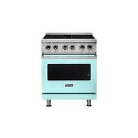 Viking - Professional 5 Series 4.7 Cu. Ft. Freestanding Electric Induction True Convection Range with Self-Cleaning - Bywater Blue - Front_Standard