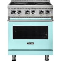 Viking - Professional 5 Series 4.7 Cu. Ft. Freestanding Electric True Convection Range with Self-Cleaning - Bywater Blue - Front_Zoom