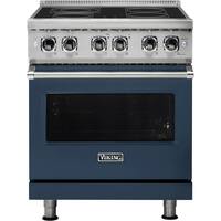 Viking - Professional 5 Series 4.7 Cu. Ft. Freestanding Electric True Convection Range with Self-Cleaning - Slate Blue - Front_Zoom