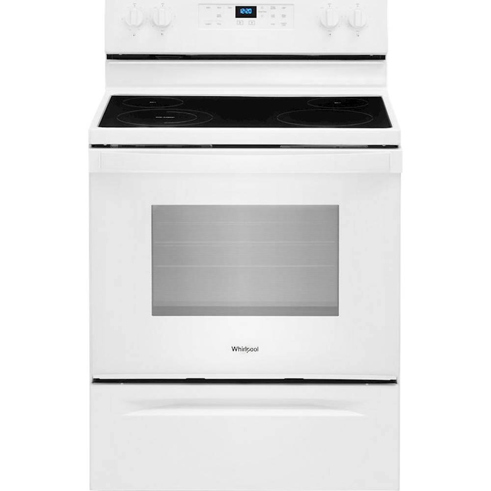 Front. Whirlpool - 5.3 Cu. Ft. Freestanding Electric Range with Self-Cleaning and Frozen Bake.