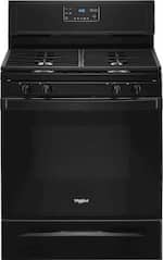 Whirlpool - 5.0 Cu. Ft. Freestanding Gas Range with Self-Cleaning and SpeedHeat Burner - Black - Front_Standard