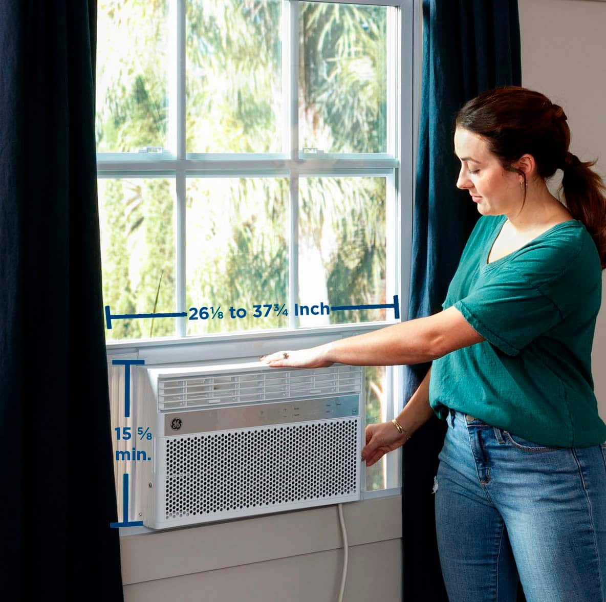 Alt View 11. GE - 700 Sq. Ft. 14,000 BTU Smart Window Air Conditioner with WiFi and Remote - White.
