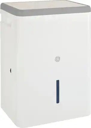 Front. GE - 35-Pint Portable Dehumidifier with Smart Dry - White.