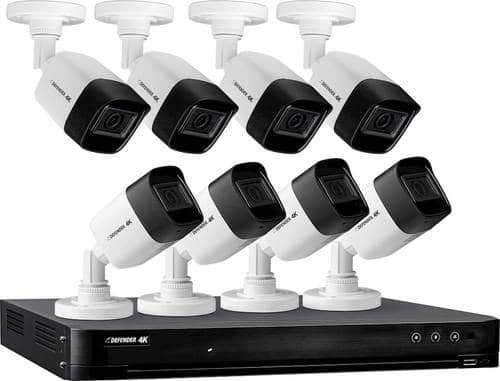 Defender - 4K Security System 8-Channel, 8-Camera Indoor/Outdoor Wired 2160p 2TB DVR Surveillance System-Front_Standard 