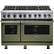 Front. Viking - 48"W 7-Series Dual Fuel Self-Clean Range-8 Burners-LP - Cypress Green.