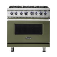 Viking - Professional 7 Series 5.6 Cu. Ft. Freestanding Dual Fuel True Convection Range with Self-Cleaning - Cypress green - Front_Zoom