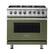 Front. Viking - Freestanding 7 Series Dual Fuel Self-Clean 36"W Range - Cypress Green.