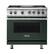 Front. Viking - Freestanding 7 Series Dual Fuel Self-Clean 36"W Range - Blackforest Green.