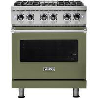 Viking - Professional 5 Series 4.7 Cu. Ft. Freestanding Dual Fuel True Convection Range with Self-Cleaning - Cypress Green - Front_Zoom