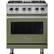 Front. Viking - 5-Series 4.7 Cu. Ft. Self-Cleaning Freestanding Dual Fuel Convection Range - Cypress Green.