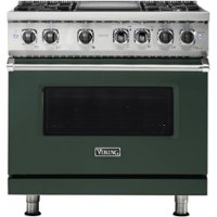Viking - Professional 5 Series 5.6 Cu. Ft. Freestanding Dual Fuel True Convection Range with Self-Cleaning - Blackforest green - Front_Zoom