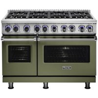 Viking - Professional 7 Series Freestanding Double Oven Dual Fuel Convection Range with Self-Cleaning - Cypress green - Front_Zoom