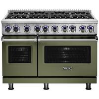 Viking - Professional 7 Series Freestanding Double Oven Dual Fuel Convection Range with Self-Cleaning - Cypress Green - Front_Zoom