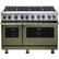 Front. Viking - 48"W 7-Series Dual Fuel Self-Clean Range-8 Burners - Cypress Green.