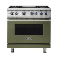 Viking - Professional 7 Series 5.6 Cu. Ft. Freestanding Dual Fuel True Convection Range with Self-Cleaning - Cypress green - Front_Zoom