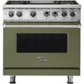 Viking - 5-Series 5.6 Cu. Ft. Self-Cleaning Freestanding Dual Fuel Convection Range - Cypress Green