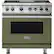 Front. Viking - 5-Series 5.6 Cu. Ft. Self-Cleaning Freestanding Dual Fuel Convection Range - Cypress Green.