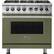 Front. Viking - 5-Series 5.6 Cu. Ft. Self-Cleaning Freestanding Dual Fuel Convection Range - Cypress Green.