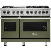 Viking - Professional 5 Series Freestanding Double Oven Dual Fuel True Convection Range with Self-Cleaning - Cypress Green - Front_Zoom