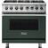 Front. Viking - 5-Series 5.6 Cu. Ft. Self-Cleaning Freestanding Dual Fuel Convection Range - Green.