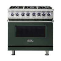 Viking - Professional 7 Series 5.6 Cu. Ft. Freestanding Dual Fuel LP Gas True Convection Range with Self-Cleaning - Blackforest green - Front_Zoom