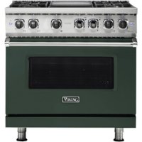 Viking - Professional 5 Series 5.6 Cu. Ft. Freestanding Dual Fuel LP Gas True Convection Range with Self-Cleaning - Blackforest green - Front_Zoom