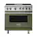 Front. Viking - Freestanding 7 Series Dual Fuel Self-Clean 36"W Range - Cypress Green.