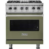 Viking - Professional 5 Series 4.7 Cu. Ft. Freestanding Dual Fuel True Convection Range with Self-Cleaning - Cypress Green - Front_Zoom