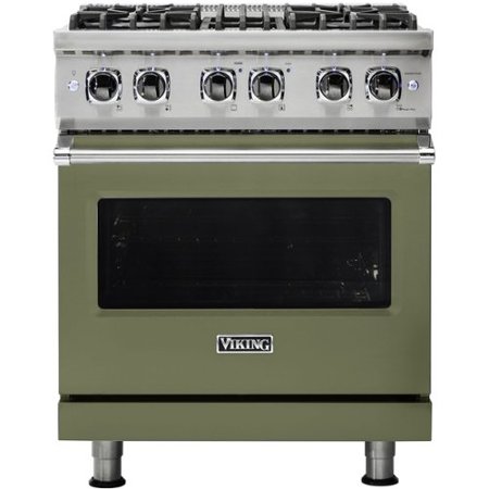Viking - 5-Series 4.7 Cu. Ft. Self-Cleaning Freestanding Dual Fuel Convection Range - Cypress Green