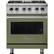 Front. Viking - 5-Series 4.7 Cu. Ft. Self-Cleaning Freestanding Dual Fuel Convection Range - Cypress Green.