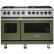 Front. Viking - 5-Series Dual Fuel Self-Clean 48"W Sealed Burner Range - Cypress Green.