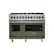 Front. Viking - 5-Series Dual Fuel Self-Clean 48"W Sealed Burner Range - Cypress Green.
