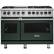 Front. Viking - 5-Series Dual Fuel Self-Clean 48"W Sealed Burner Range - Blackforest Green.
