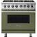Front. Viking - 5-Series 5.6 Cu. Ft. Self-Cleaning Freestanding Dual Fuel Convection Range - Cypress Green.