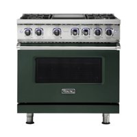 Viking - Professional 7 Series 5.6 Cu. Ft. Freestanding Dual Fuel LP Gas True Convection Range with Self-Cleaning - Blackforest green - Front_Zoom