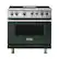 Front. Viking - Freestanding 7 Series Dual Fuel Self-Clean 36"W Range - Blackforest Green.