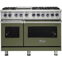 Viking - Professional 7 Series Freestanding Double Oven Dual Fuel Convection Range with Self-Cleaning - Cypress green - Front_Zoom