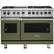 Front. Viking - 48"W 7-Series Dual Fuel Self-Clean Range-6 Burners + Griddle - Cypress Green.
