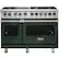 Front. Viking - 5-Series Dual Fuel Self-Clean 48"W Sealed Burner Range - Blackforest Green.